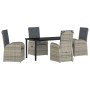 Conjunto de Comedor de Jardín 5 pcs Gris ratán sintético
