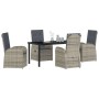 Conjunto de Comedor de Jardín 5 pcs Gris ratán sintético