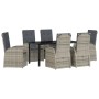 Conjunto de Comedor de Jardín 7 pcs Gris ratán sintético