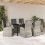 Conjunto de Comedor de Jardín 7 pcs Gris ratán sintético