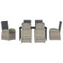 Conjunto de Comedor de Jardín 7 pcs Gris ratán sintético