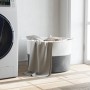 Cesta para ropa sucia algodón gris y blanco Ø55x36 cm