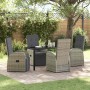 Conjunto de Comedor de Jardín 5 pcs Gris ratán sintético