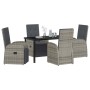 Conjunto de Comedor de Jardín 5 pcs Gris ratán sintético