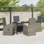 Conjunto de Comedor de Jardín 5 pcs Gris ratán sintético