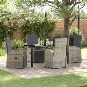 Conjunto de Comedor de Jardín 5 pcs Gris ratán sintético