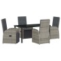 Conjunto de Comedor de Jardín 5 pcs Gris ratán sintético