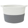 Cesta para ropa sucia algodón gris y blanco Ø60x36 cm