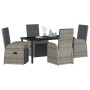 Conjunto de Comedor de Jardín 5 pcs Gris ratán sintético