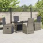 Conjunto de Comedor de Jardín 5 pcs Gris ratán sintético