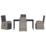Conjunto de Comedor de Jardín 5 pcs Gris ratán sintético