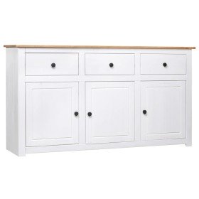 Aparador de madera de pino estilo Panamá blanco 135x40x80 cm