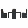 Conjunto de Comedor de Jardín 5 pcs Negro ratán sintético