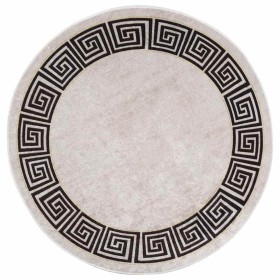 Alfombra lavable antideslizante beige claro φ120 cm