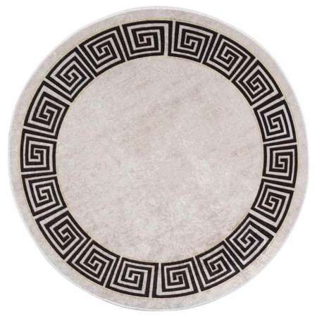 Alfombra lavable antideslizante beige claro φ120 cm