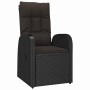 Conjunto de Comedor de Jardín 7 pcs Negro ratán sintético