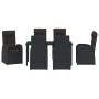 Conjunto de Comedor de Jardín 7 pcs Negro ratán sintético