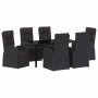 Conjunto de Comedor de Jardín 7 pcs Negro ratán sintético