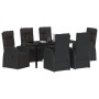 Conjunto de Comedor de Jardín 7 pcs Negro ratán sintético