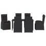 Conjunto de Comedor de Jardín 7 pcs Negro ratán sintético