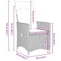 Conjunto de Comedor de Jardín con cojín 3 pcs Negro Poliratán