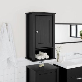 Mueble de pared baño BERG madera maciza pino negro 40x27x71,5cm