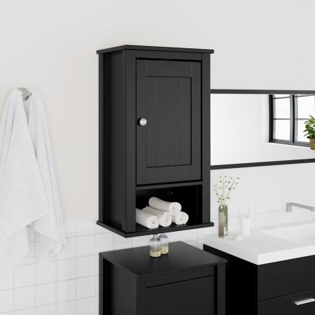Mueble de pared baño BERG madera maciza pino negro 40x27x71,5cm