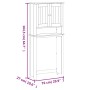 Mueble para lavadora BERG madera maciza blanco 76x27x164,5 cm