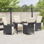 Conjunto de Comedor de Jardín con cojín 5 pcs Negro Poliratán
