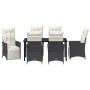 Conjunto de Comedor de Jardín con cojín 7 pcs Negro Poliratán