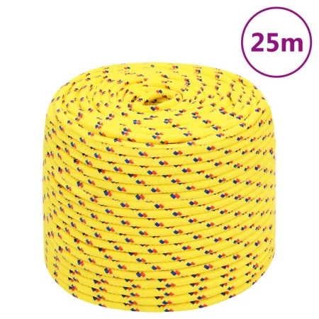 Yellow polypropylene boat rope 10 mm 25 m by vidaXL, Ropes and metal cords - Ref: Foro24-152612, Price: 16,13 €, Discount: %
