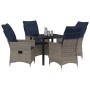 Conjunto de Comedor de Jardín 5 pcs Gris ratán sintético