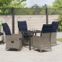 Conjunto de Comedor de Jardín 5 pcs Gris ratán sintético