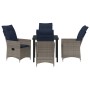 Conjunto de Comedor de Jardín 5 pcs Gris ratán sintético