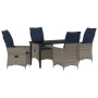 Conjunto de Comedor de Jardín 5 pcs Gris ratán sintético