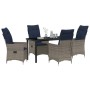 Conjunto de Comedor de Jardín 5 pcs Gris ratán sintético