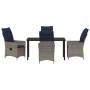 Conjunto de Comedor de Jardín 5 pcs Gris ratán sintético
