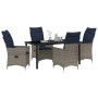 Conjunto de Comedor de Jardín 5 pcs Gris ratán sintético