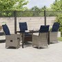 Conjunto de Comedor de Jardín 5 pcs Gris ratán sintético