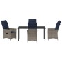 Conjunto de Comedor de Jardín 5 pcs Gris ratán sintético