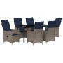 Conjunto de Comedor de Jardín 7 pcs Gris ratán sintético