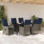 Conjunto de Comedor de Jardín 7 pcs Gris ratán sintético