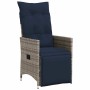 Conjunto de Comedor de Jardín 3 pcs Gris ratán sintético