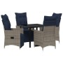 Conjunto de Comedor de Jardín 5 pcs Gris ratán sintético