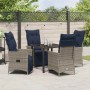 Conjunto de Comedor de Jardín 5 pcs Gris ratán sintético