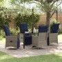 Conjunto de Comedor de Jardín 5 pcs Gris ratán sintético