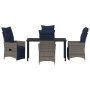 Conjunto de Comedor de Jardín 5 pcs Gris ratán sintético