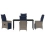 Conjunto de Comedor de Jardín 5 pcs Gris ratán sintético