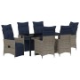 Conjunto de Comedor de Jardín 7 pcs Gris ratán sintético