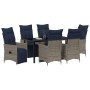 Conjunto de Comedor de Jardín 7 pcs Gris ratán sintético